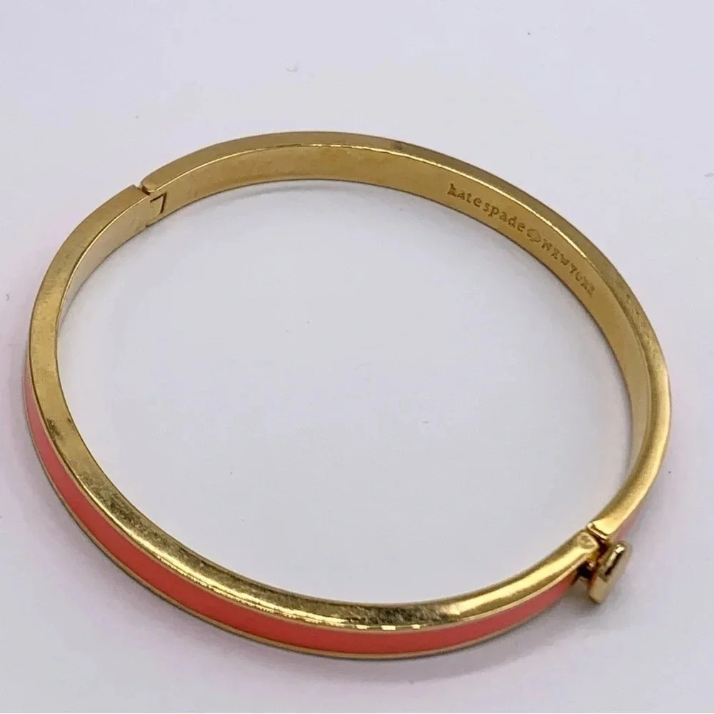 Kate Spade Coral Heritage Hinged Bangle Bracelet - Picture 3 of 4